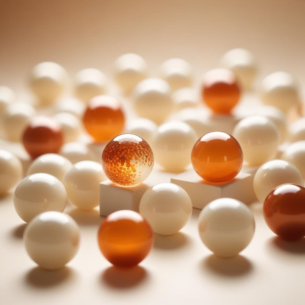 Abstract editorial composition suggesting lead-quality over lead-volume — a single filtered droplet among many.